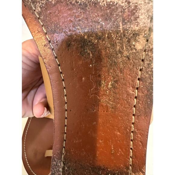 Tory Burch Women's Beige Brown 'Lowell 2' Flat Slide Sandals Size 11 - Picture 6 of 7